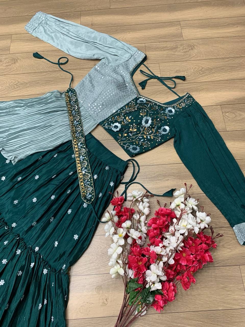 Pc 233 By Prisha Heavy Chinon Party Wear Indo Western Catalog
